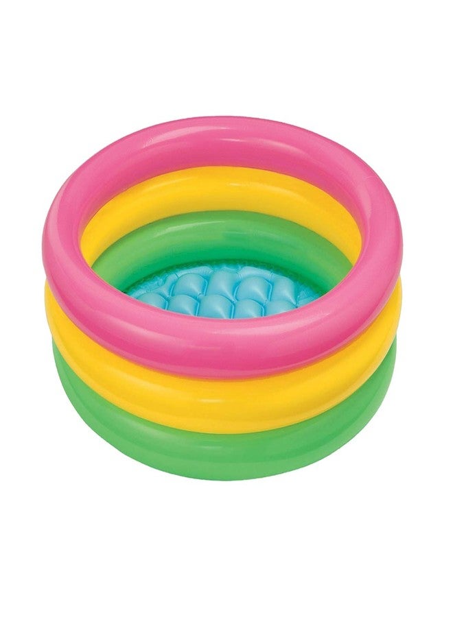 VWretails® Kid's Inflatable Baby Round Bath Tub Pool, 2ft, Water Sunset Pool, Age1-3 Years (Multicolour) - Image 1